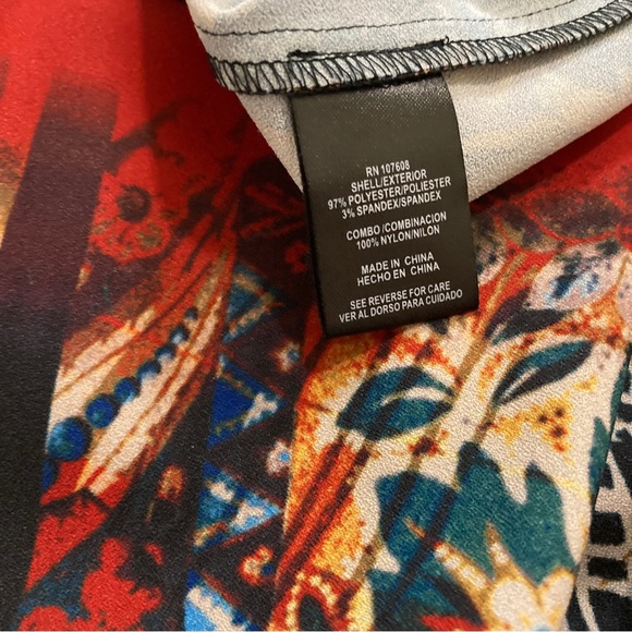 Nicole Miller Bell Sleeve Mock Neck Floral Print Dress - Size 12 - Picture 12 of 14